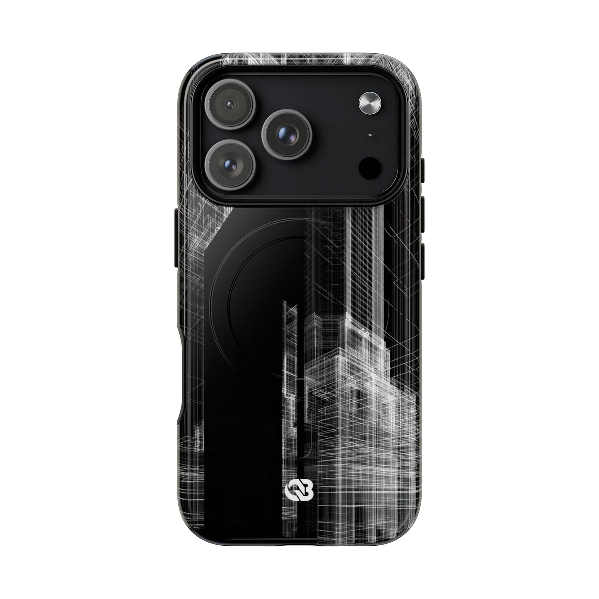 Metropolis Wireframe · Tough 2.0 Magnetic Phone Case for iPhone · Black