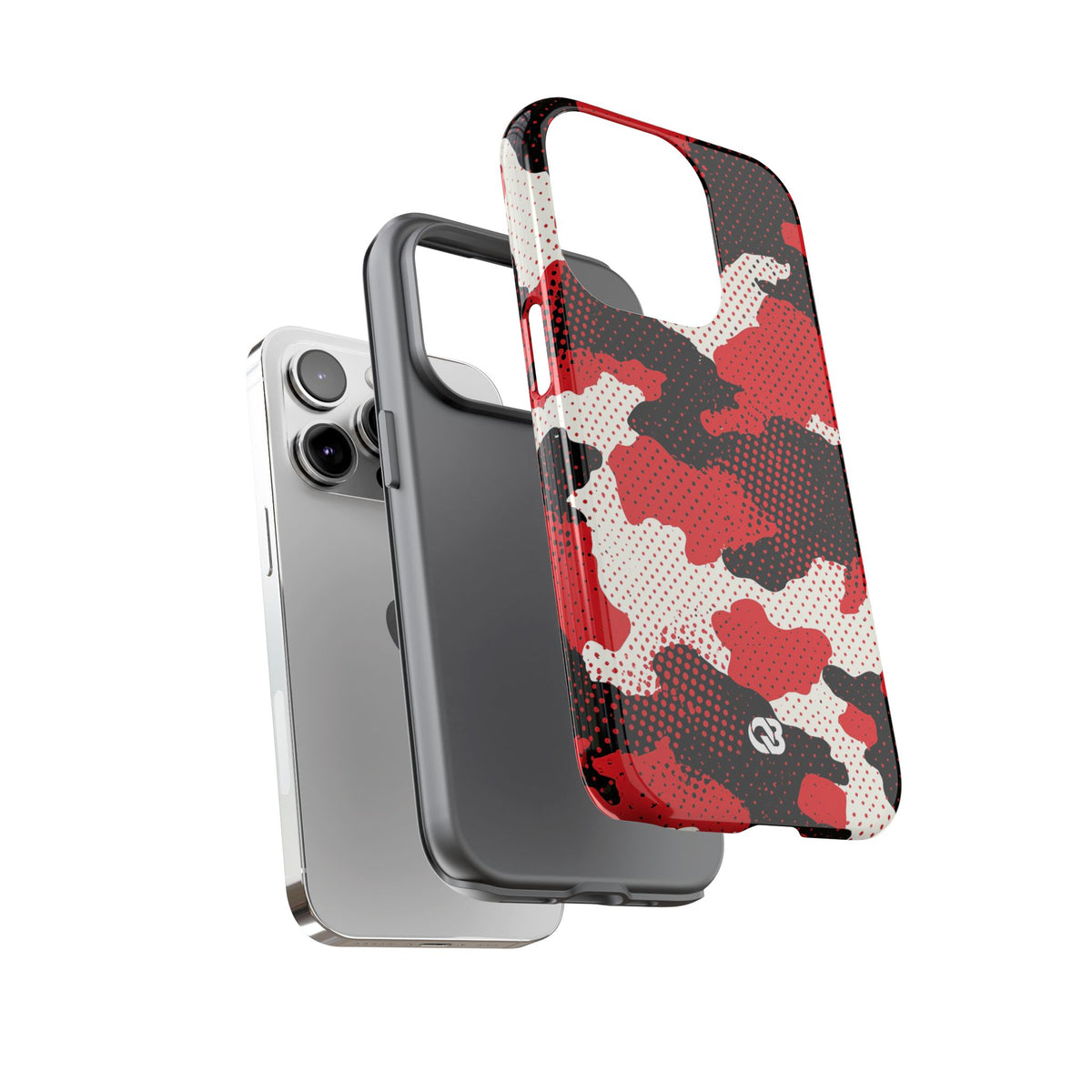 Crimson Halftone Camo · Tough Phone Case for iPhone · Red