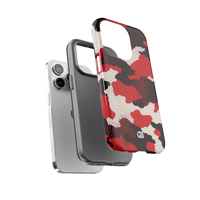 Crimson Halftone Camo · Tough Phone Case for iPhone · Red