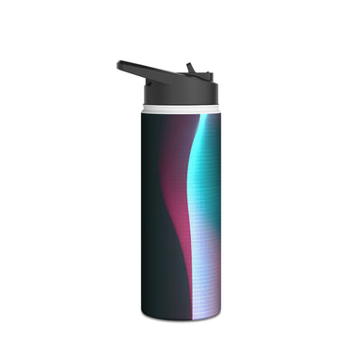 Neon Pixel Flow · Insulated Water Bottle · Black