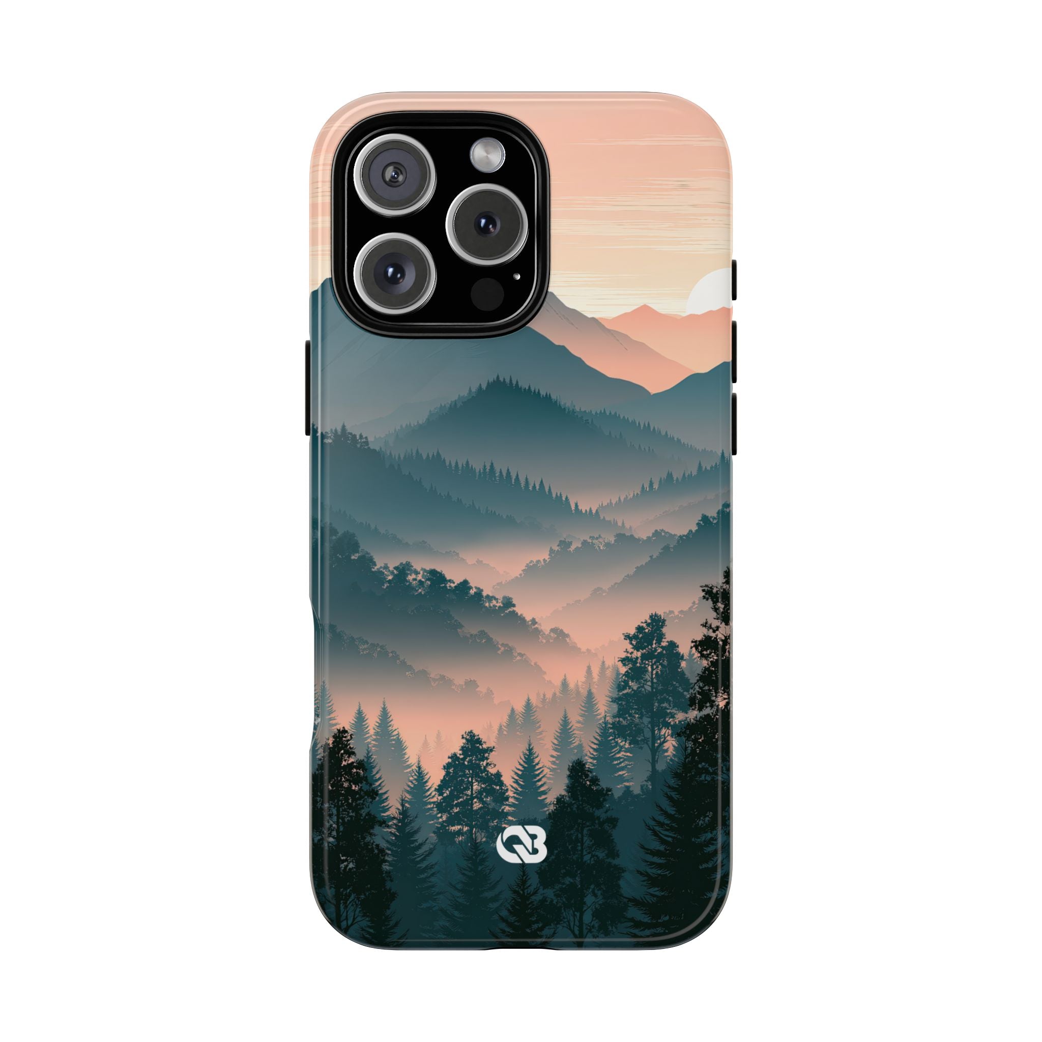Teal Tough Phone Case for iPhone - Alpine Teal Horizon