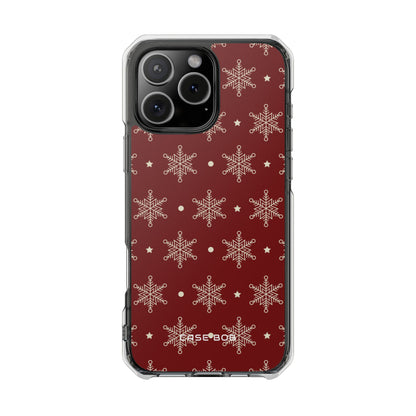 Cream Snowflake Crimson iPhone 16 Pro Max Case - Impact
