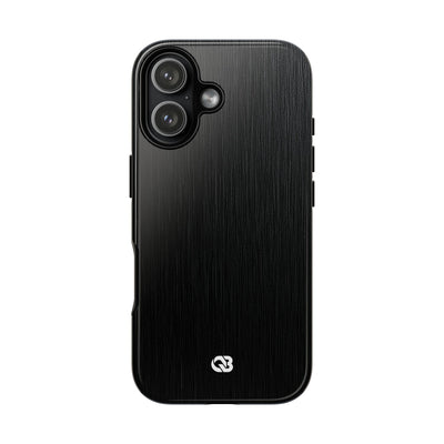 Black Tough Phone Case for iPhone - Brushed Obsidian Slate