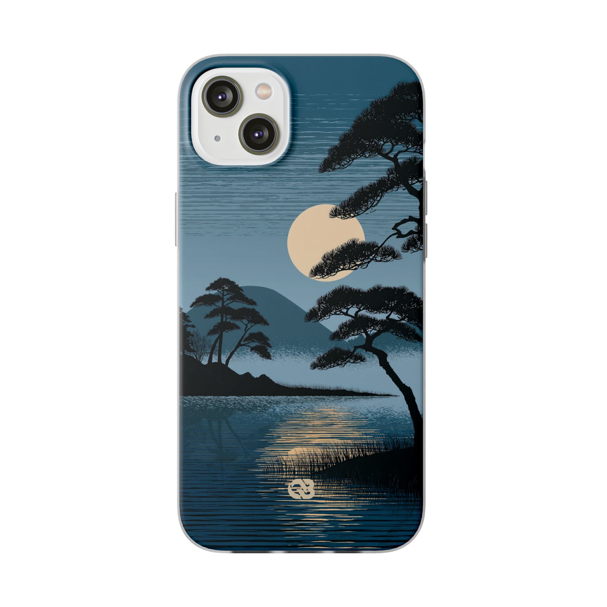 Blue Lite Phone Case for iPhone - Midnight Kyoto Pine