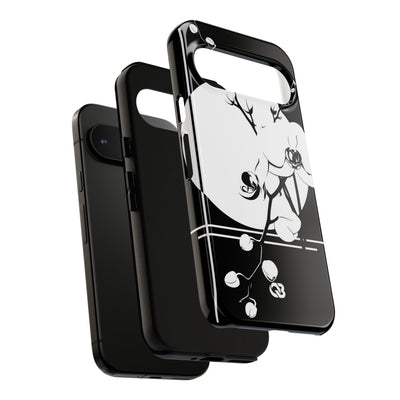 Black Tough Phone Case for Google Pixel - Lunar Orchid Grid