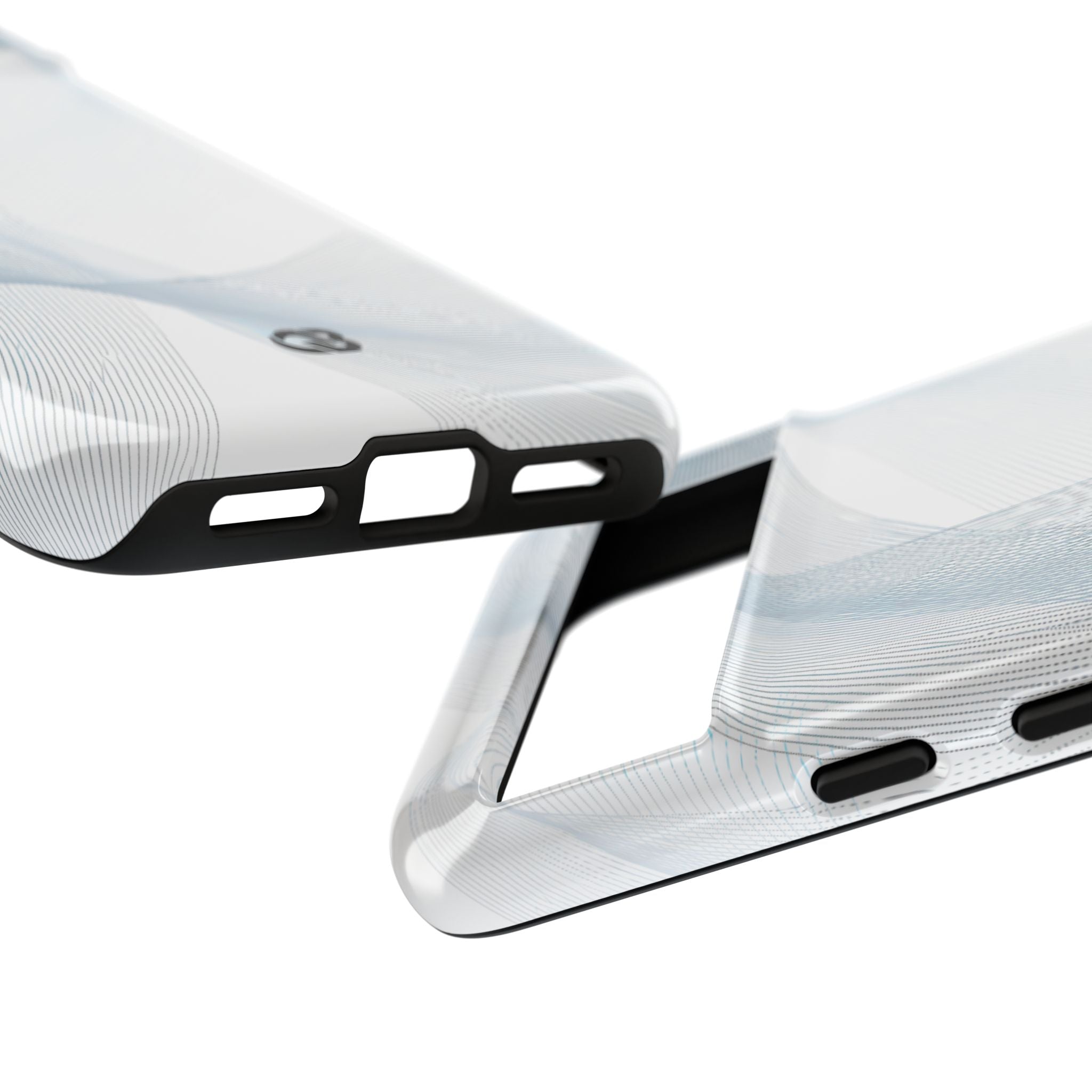 White Tough Phone Case for Google Pixel - Arctic Line Current
