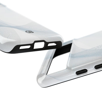White Tough Phone Case for Google Pixel - Arctic Line Current