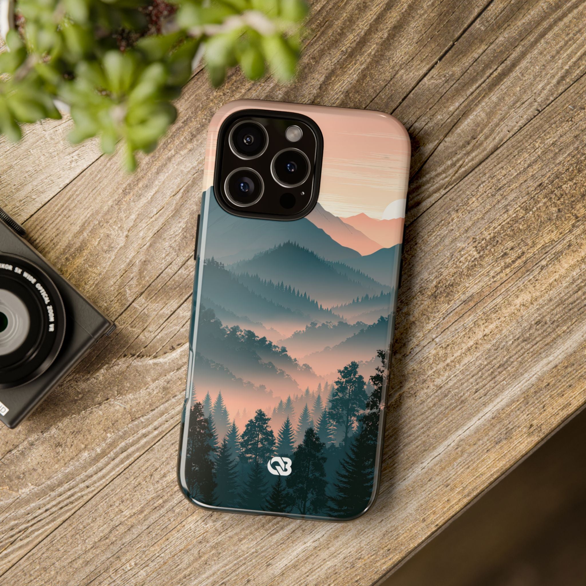 Teal Tough Phone Case for iPhone - Alpine Teal Horizon