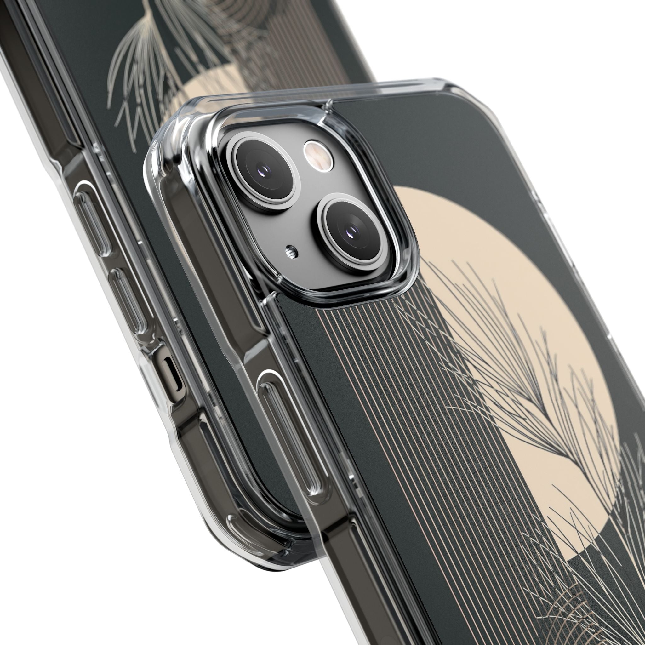 Black Impact MagSafe Phone Case for iPhone - Obsidian Sand Willow