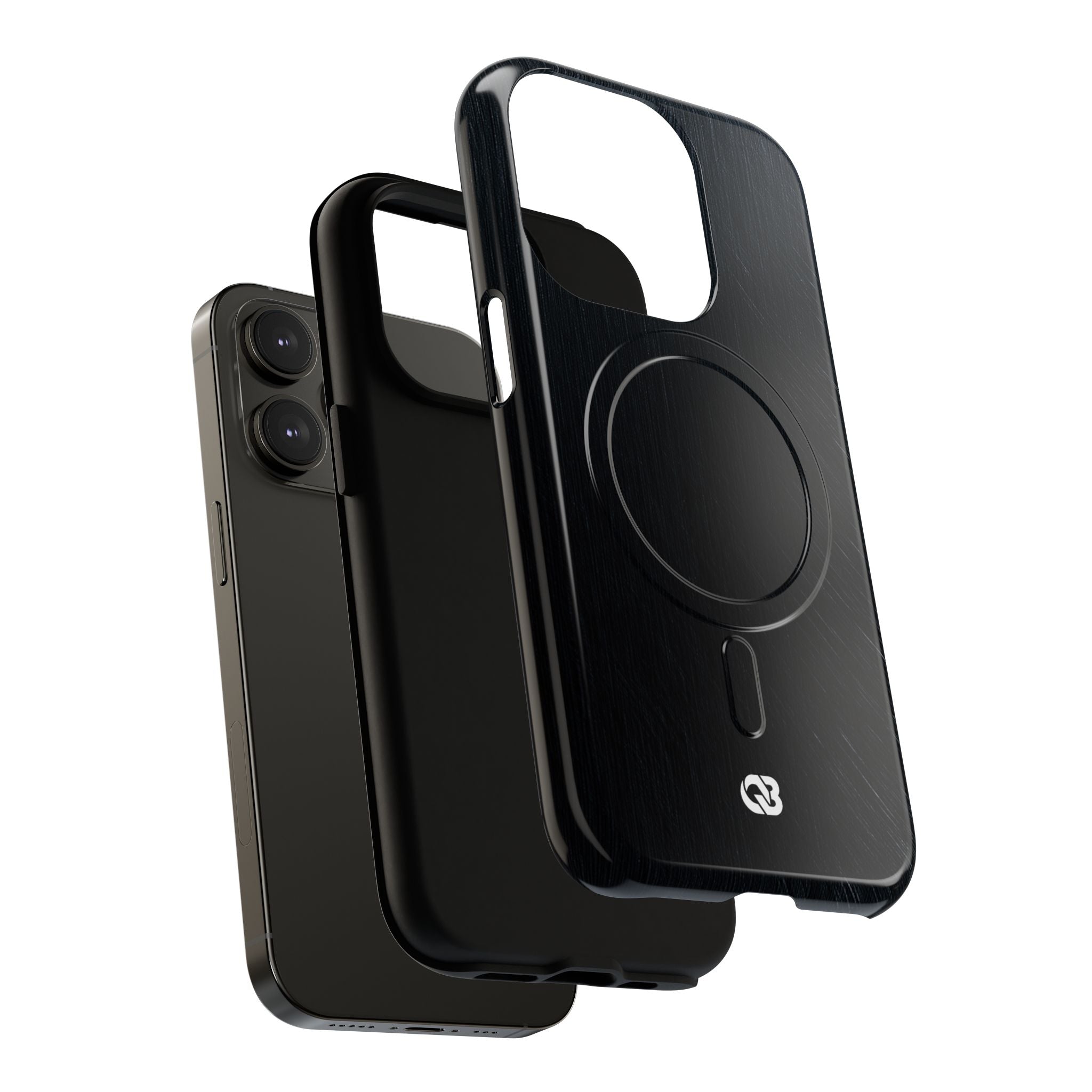 Black Tough 2.0 Magsafe Phone Case for iPhone - Midnight Brushed Grain