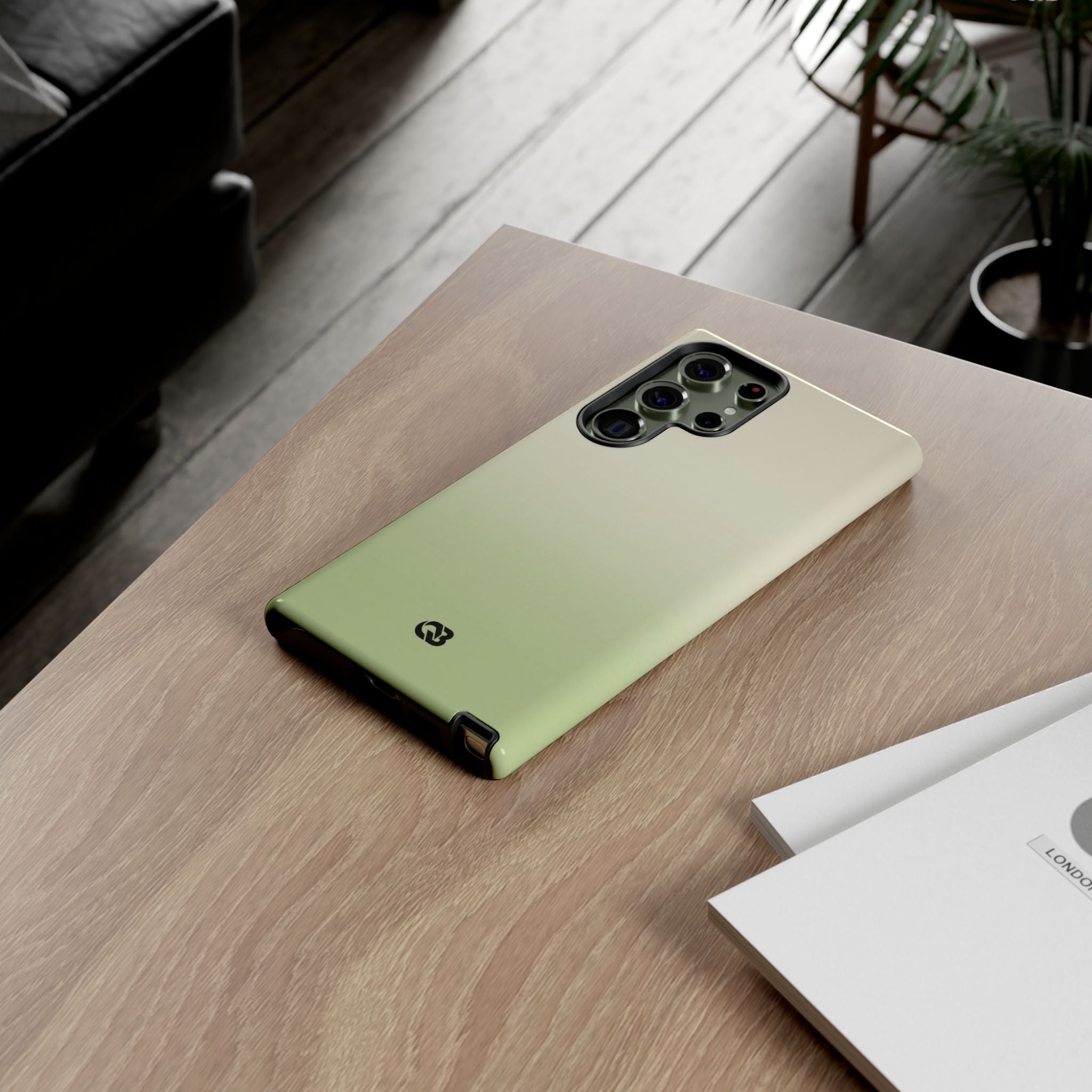 Green Tough Phone Case for Samsung - Bone Sage Fade