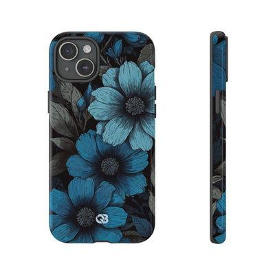 Obsidian Blue Petals · Coque de téléphone Tough pour iPhone