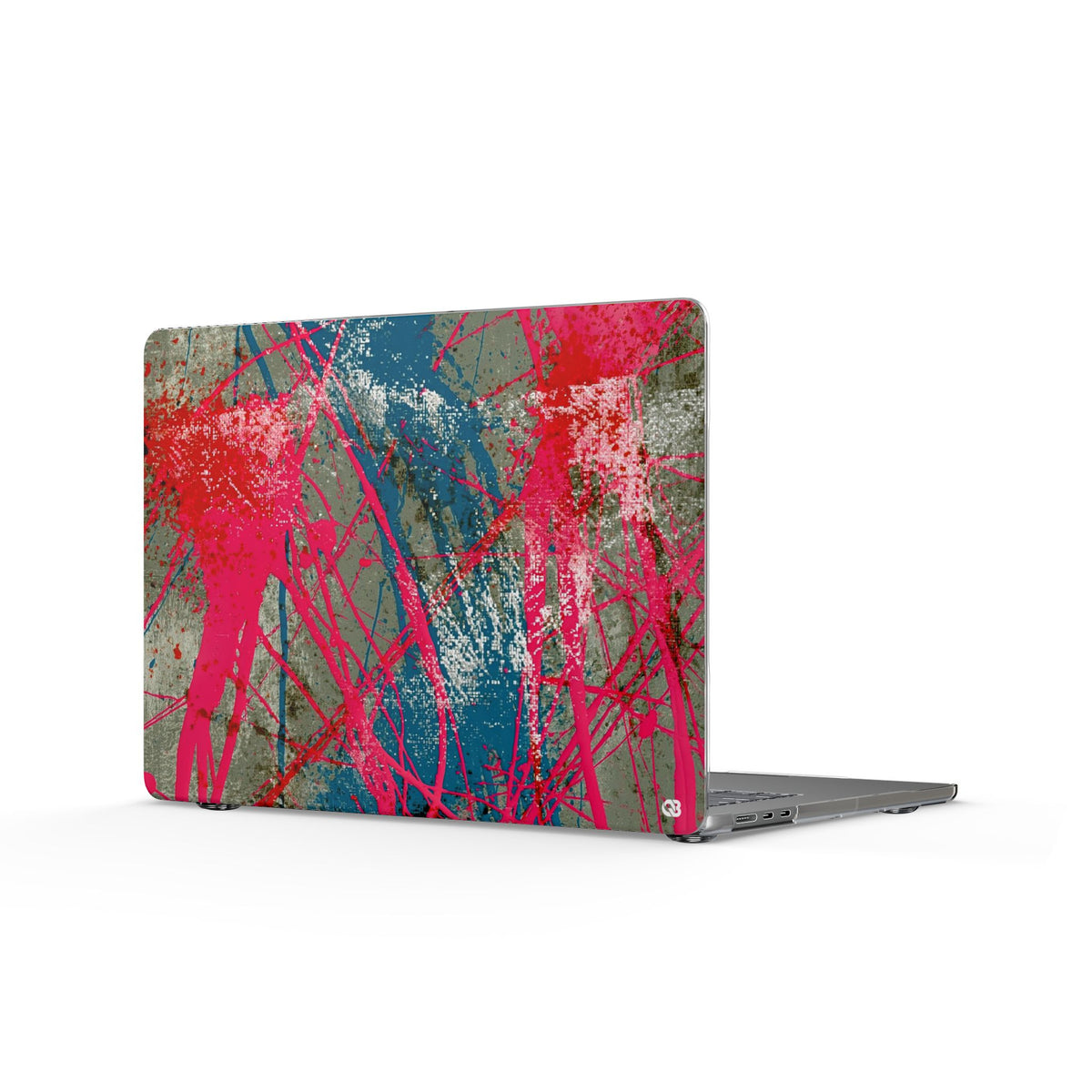 Neon Static Drip · Clear Hard Case for MacBook · Pink