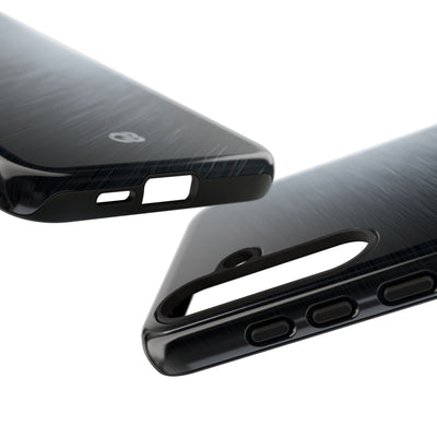 Grey Tough Phone Case for Samsung - Charcoal Brushed Steel