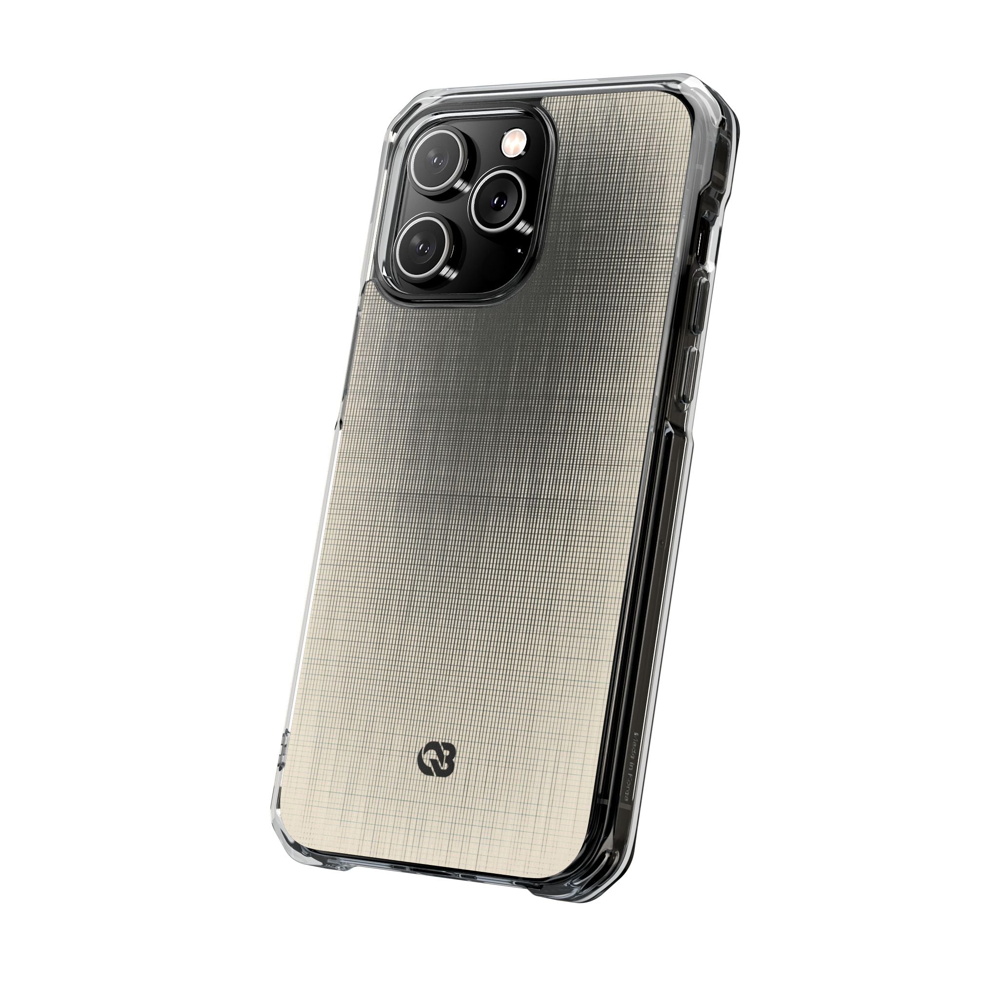 Beige Impact MagSafe Phone Case for iPhone - Carbon Screen Grid