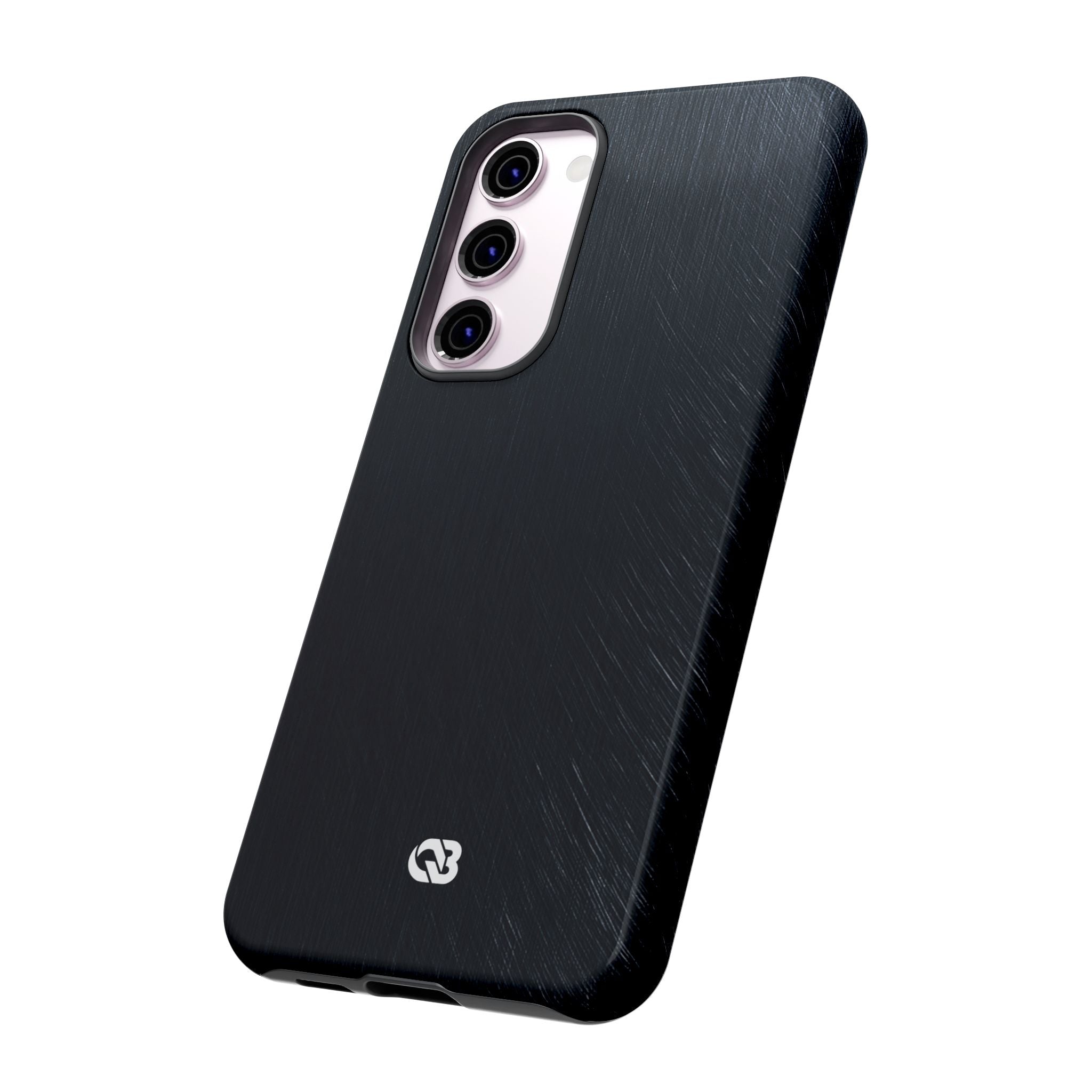 Black Tough Phone Case for Samsung - Midnight Brushed Grain