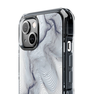 White Impact MagSafe Phone Case for iPhone - Nordic Ridge Topo