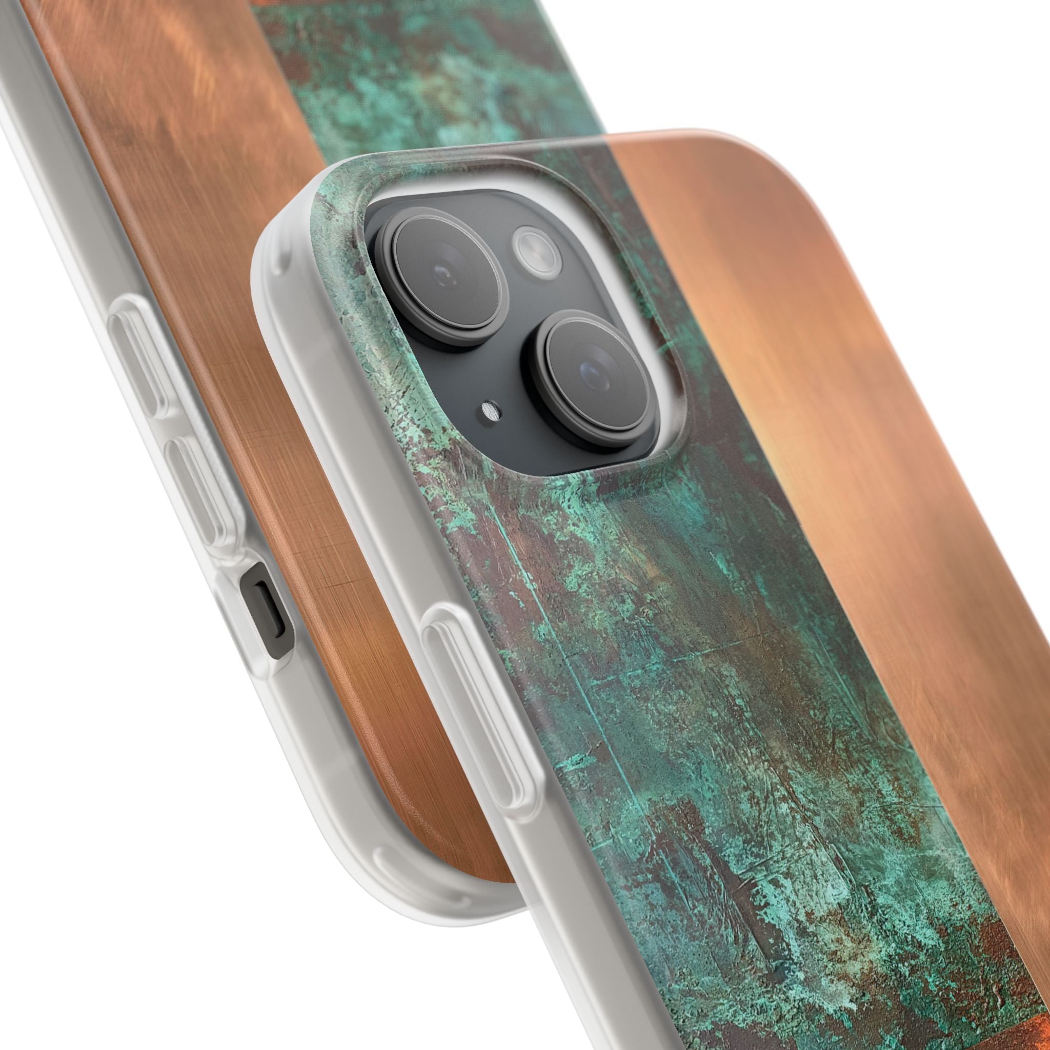 Teal Lite Phone Case for iPhone - Verdigris Copper Slab