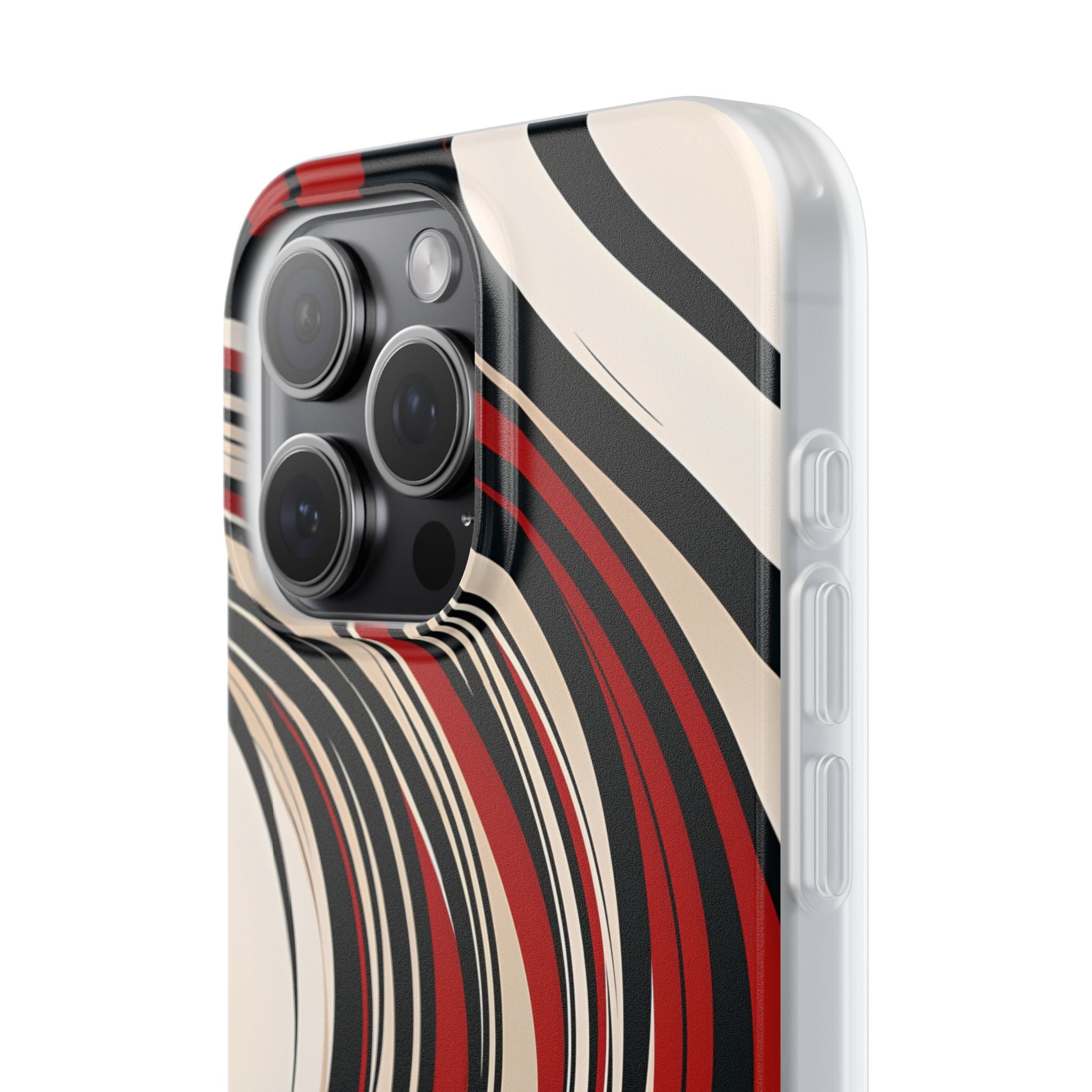 Crimson Flow Waves · Soft Phone Case for iPhone