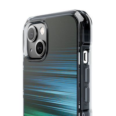 Digital Shoreline Drift · Clear Impact Magnetic Phone Case for iPhone ·  Teal