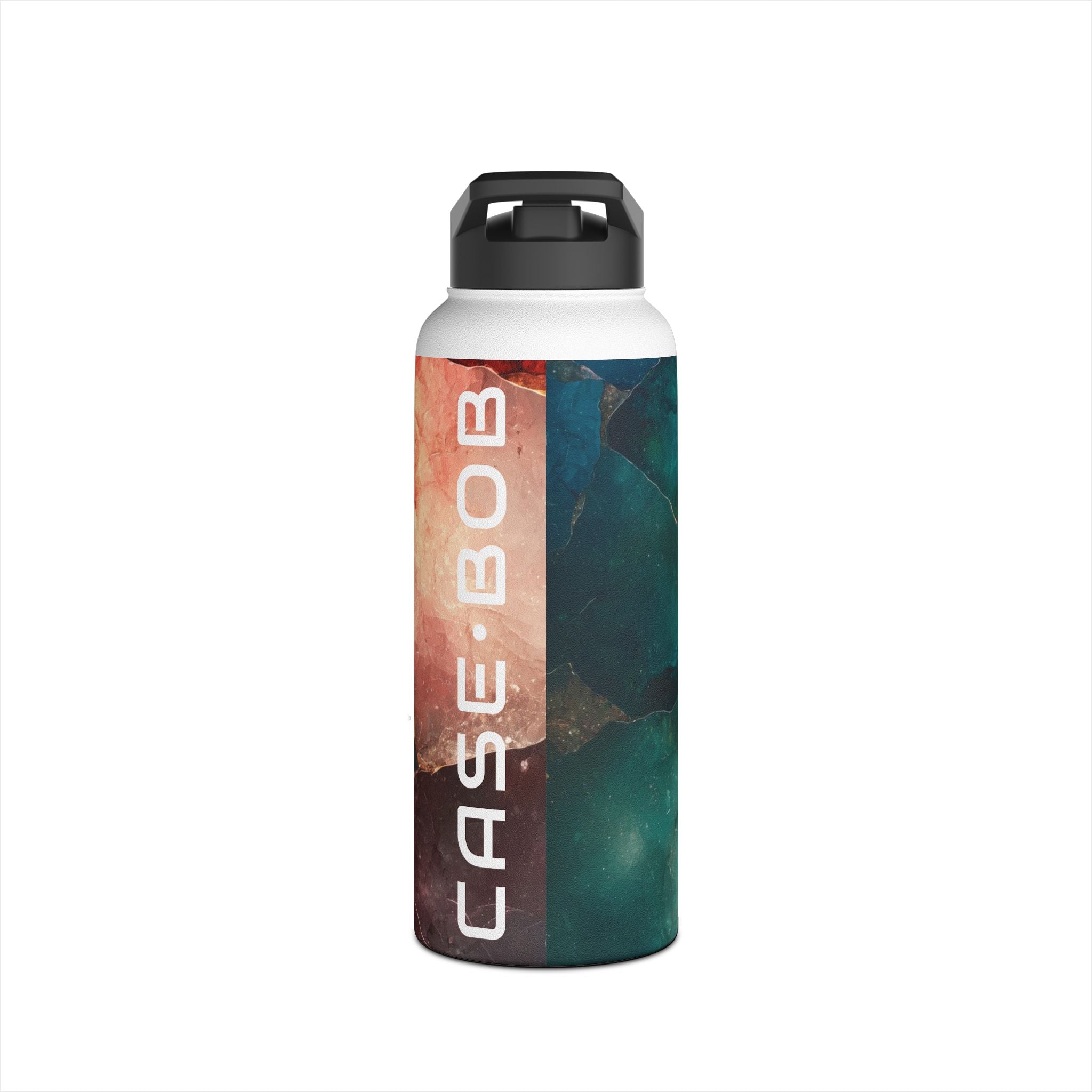 Fractured Gemstone Teal - Stainless Steel Water Bottle
