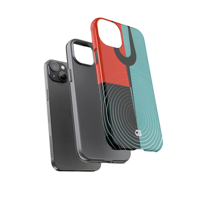 Teal Tough Phone Case for iPhone - Sonic Static Split