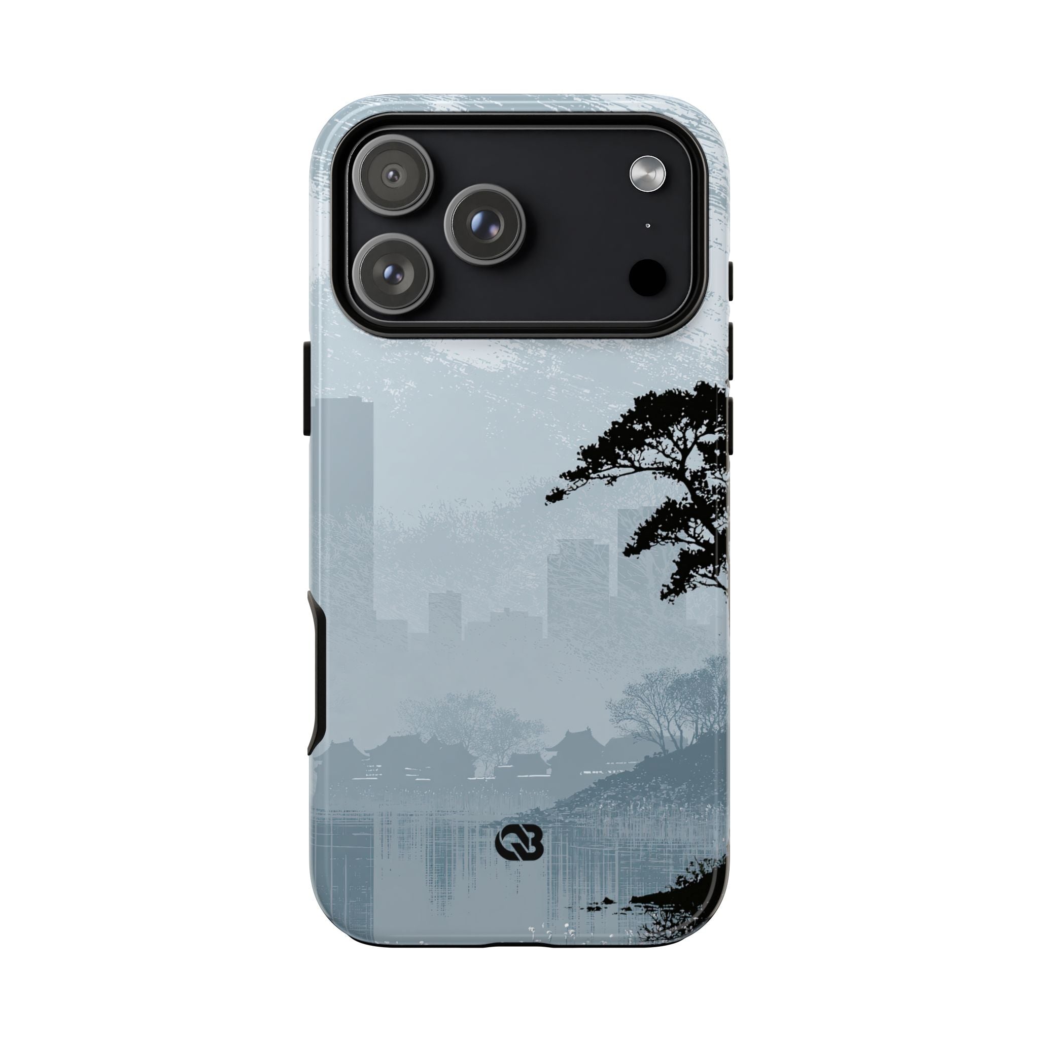Grey Tough Phone Case for iPhone - Steel Slate Zen