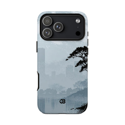 Grey Tough Phone Case for iPhone - Steel Slate Zen