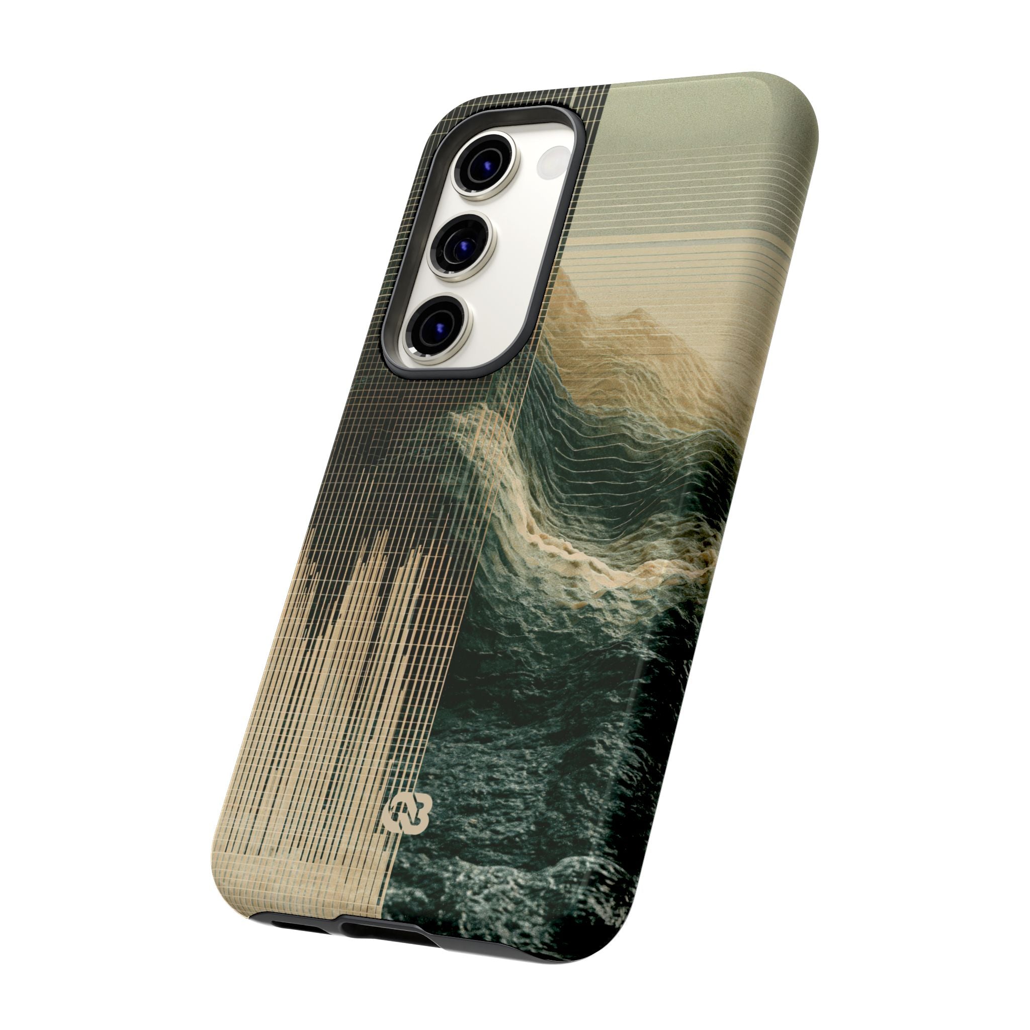 Beige Tough Phone Case for Samsung - Veridian Data Ridge