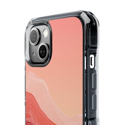 Red Impact MagSafe Phone Case for iPhone - Crimson Ridge Contour