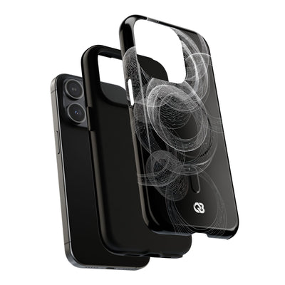 Black Tough 2.0 Magsafe Phone Case for iPhone - Kinetic Wireframe Orbit