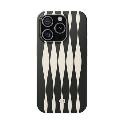 Black Lite Phone Case for iPhone - Ivory Spindle Grid