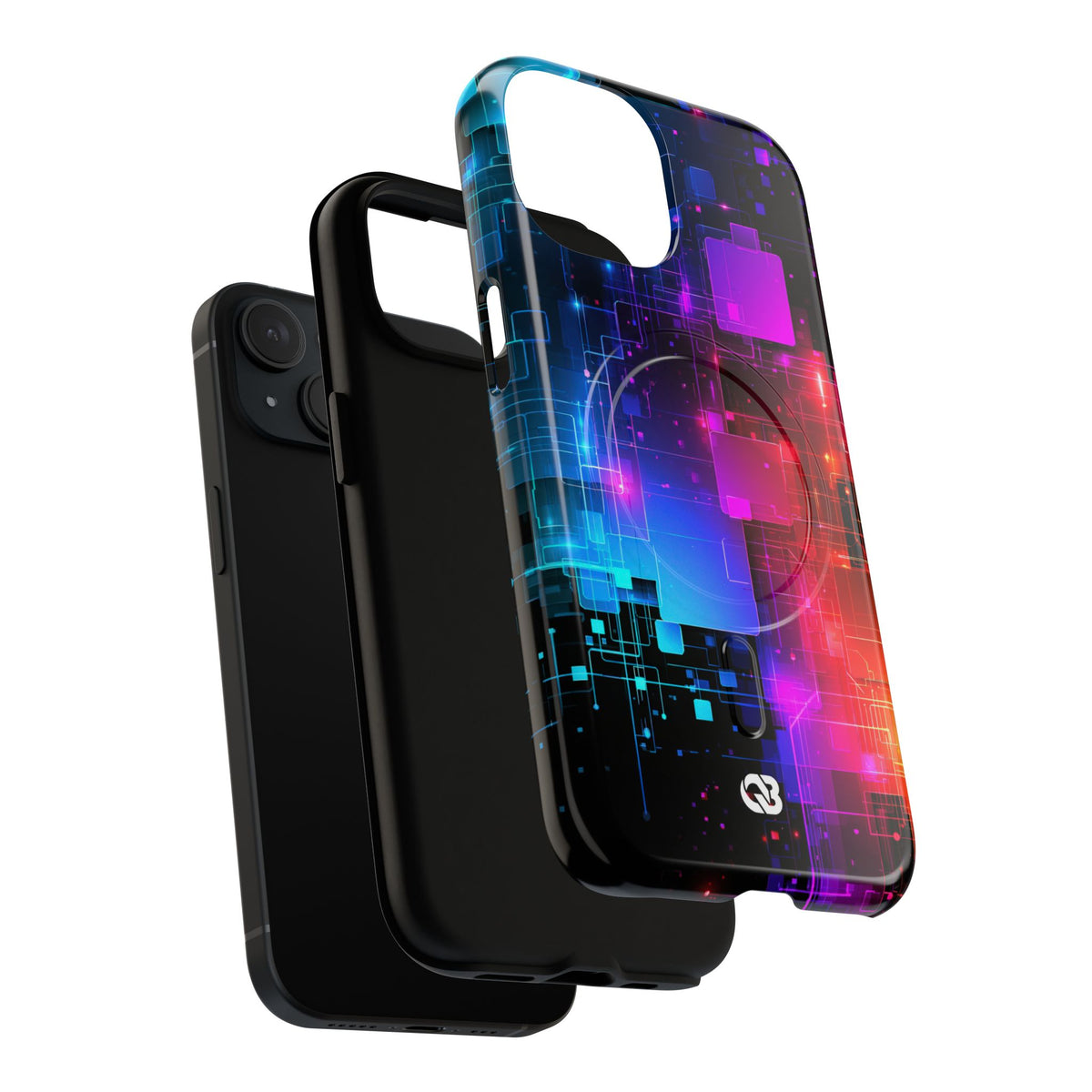 Spectral Circuit Grid · Tough 2.0 Magnetic Phone Case for iPhone · Black