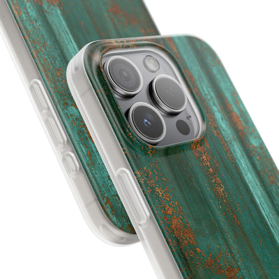 Teal Lite Phone Case for iPhone - Verdigris Copper Siding