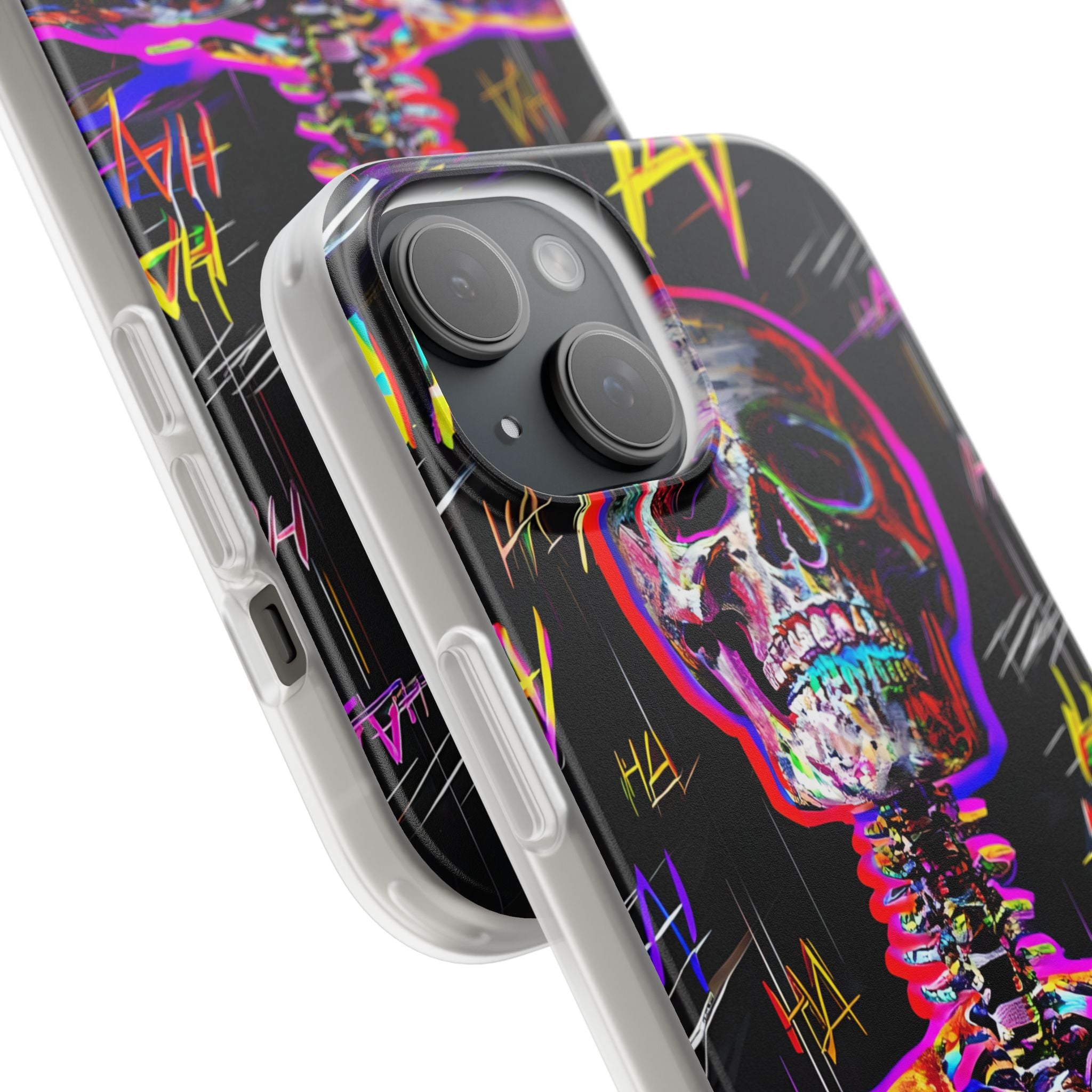 Neon Glitch Skeleton · Soft Handyhülle für iPhone
