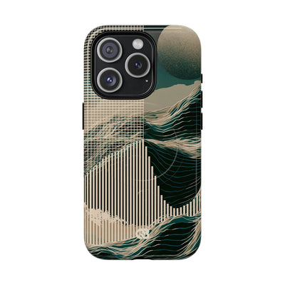 Green Tough 2.0 Magsafe Phone Case for iPhone - Lunar Moss Topography