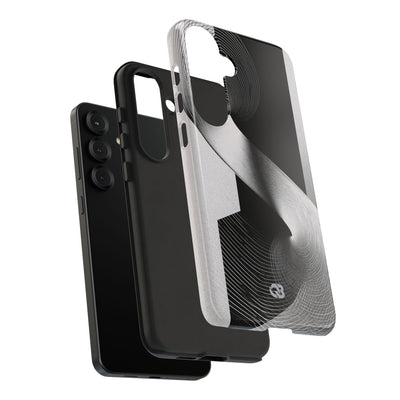 Grey Tough Phone Case for Samsung - Obsidian Moiré Wave