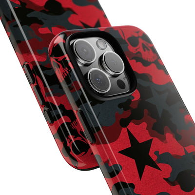 Crimson Skull Camo · Tough Phone Case for iPhone · Red
