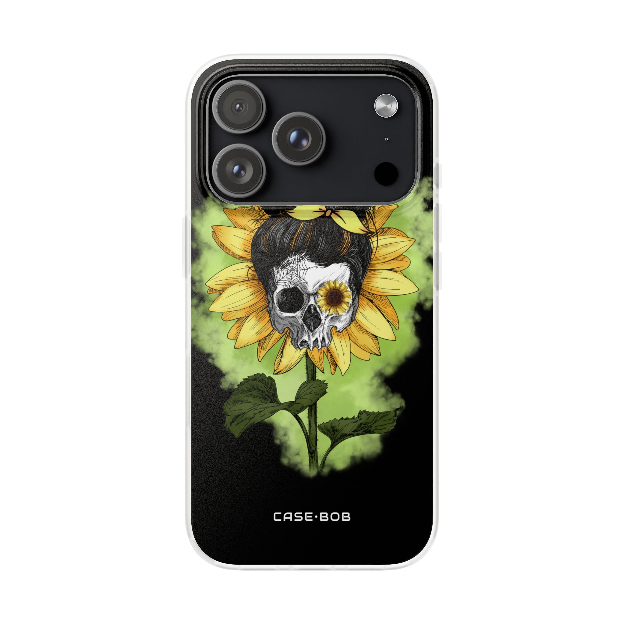 Sunflower Skull iPhone 17 Pro Case - Soft - CASE•BOB