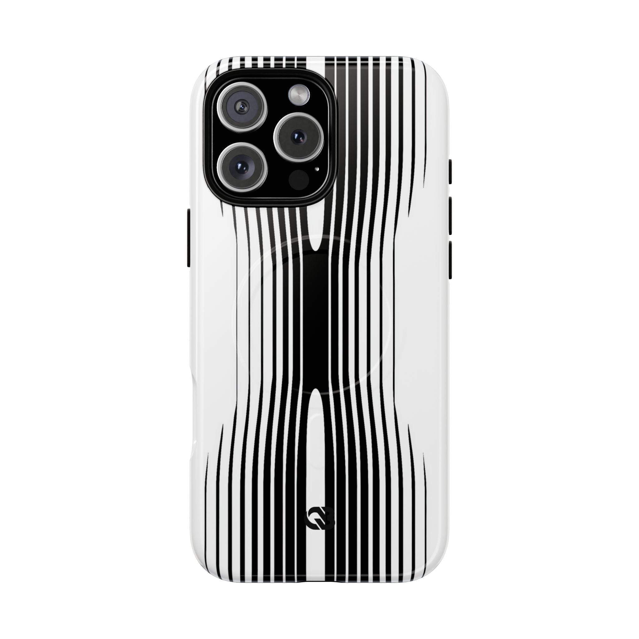 White Tough 2.0 Magsafe Phone Case for iPhone - Kinetic Mono Distortion