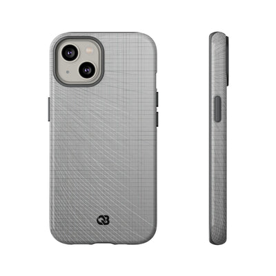 Grey Tough Phone Case for iPhone - Chrome Mesh Warp