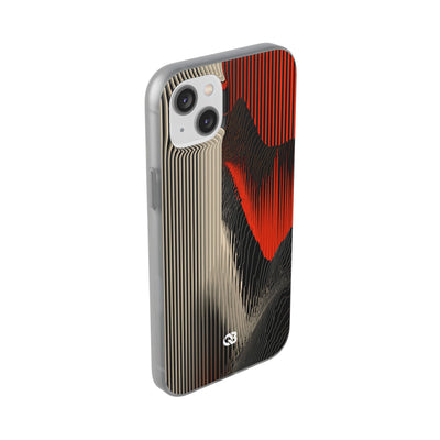 Red Lite Phone Case for iPhone - Crimson Pulse Topo