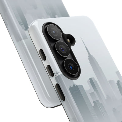 Grey Tough Phone Case for Samsung - Steel Mist Skyline