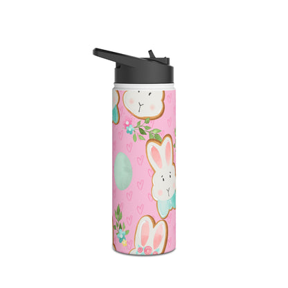 Blushing Bunny Bloom - Stainless Steel Water Bottle