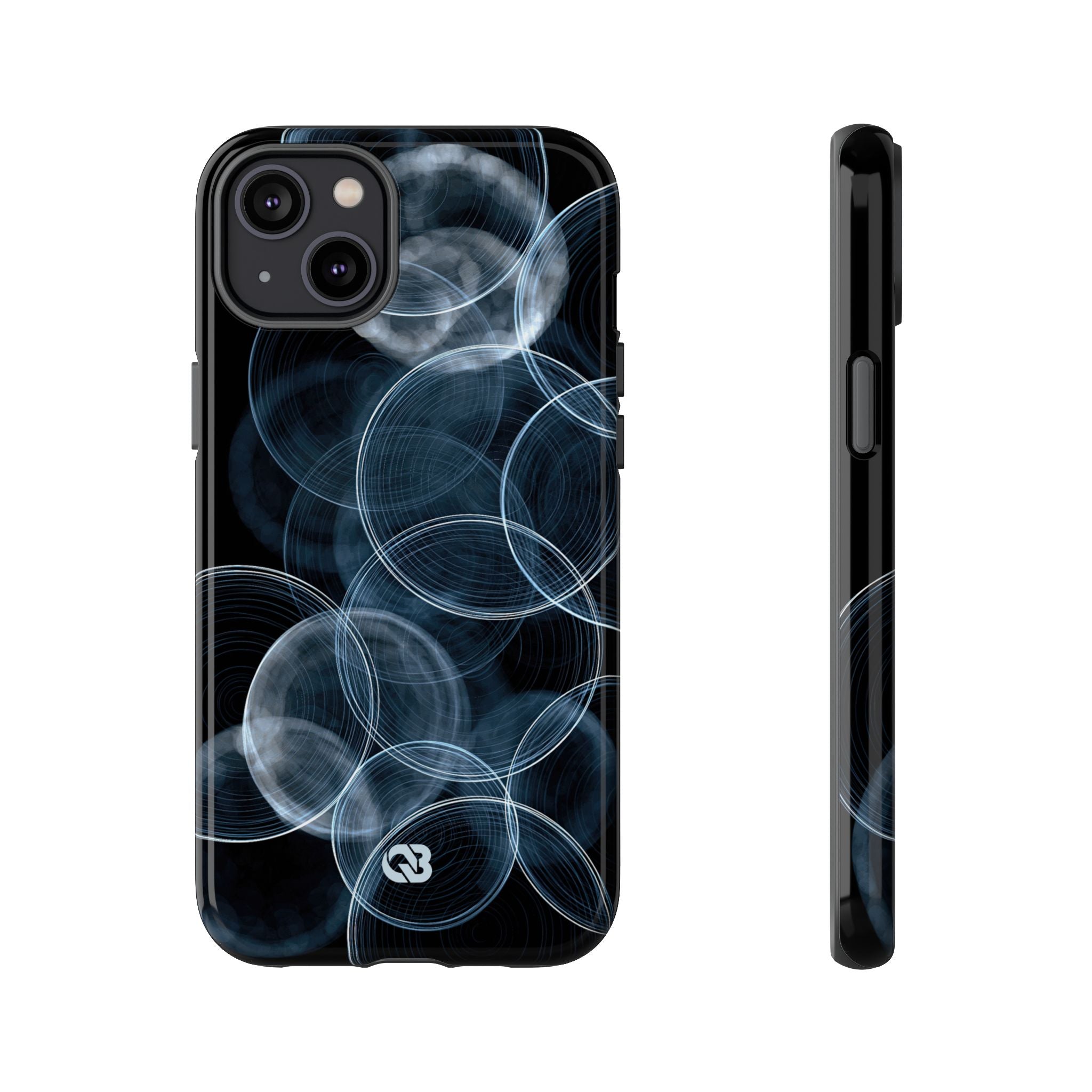 Blue Tough Phone Case for iPhone - Cyan Pulse Ripple