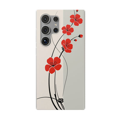Beige Lite Phone Case for Samsung - Scarlet Ink Petals