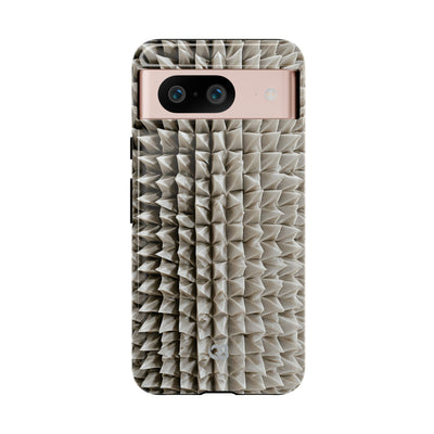 Beige Tough Phone Case for Google Pixel - Bone Spiked Grid