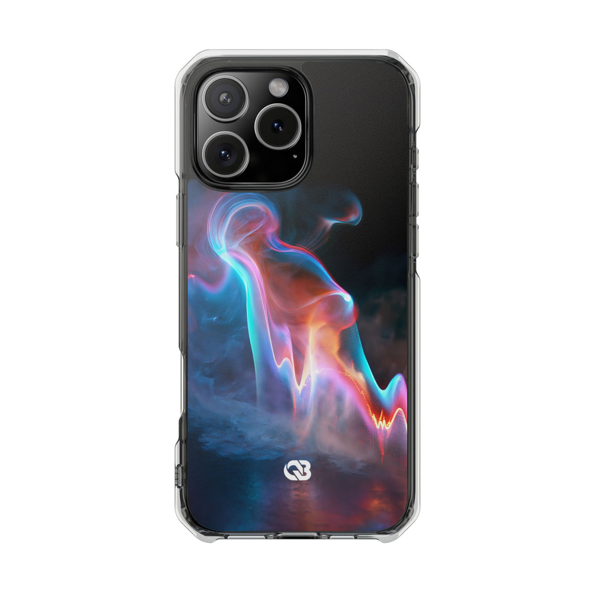 Neon Waveform · Clear Impact Magnetic Phone Case for iPhone · Black