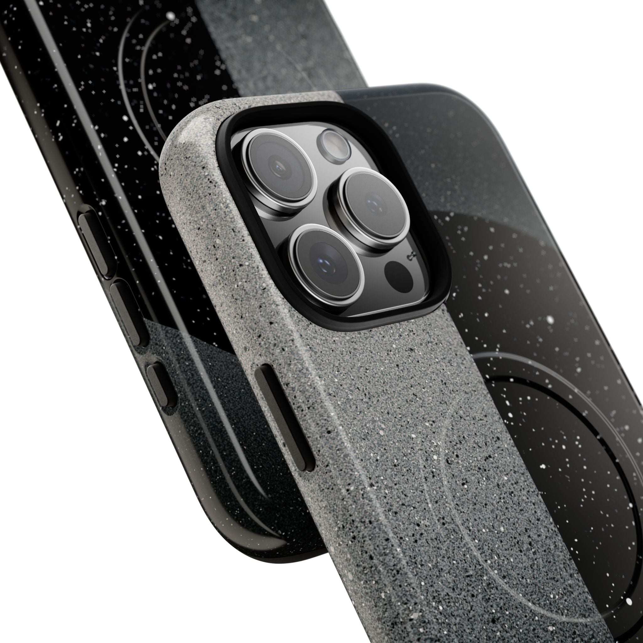 Black Tough 2.0 Magsafe Phone Case for iPhone - Lunar Static Orbit