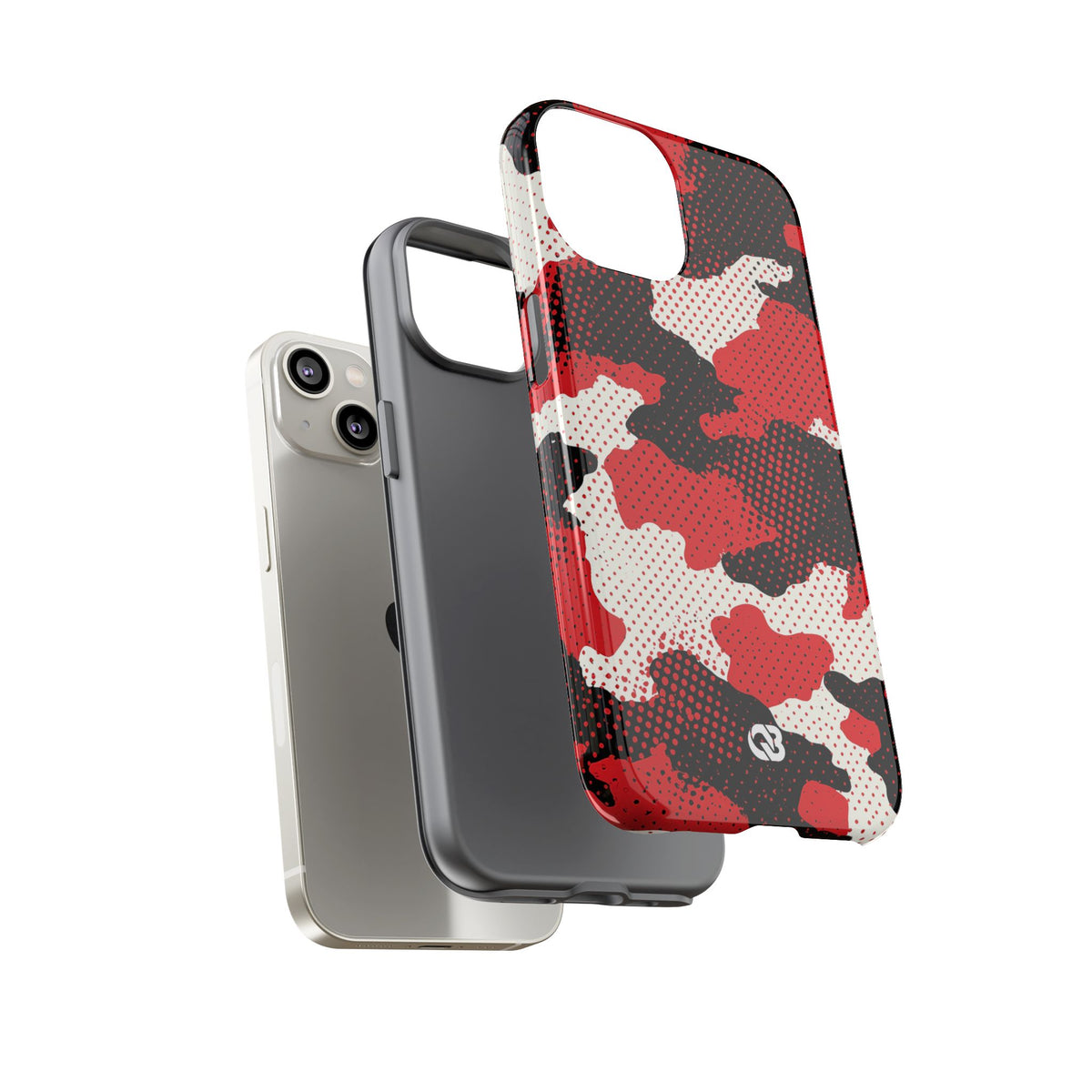 Crimson Halftone Camo · Tough Phone Case for iPhone · Red